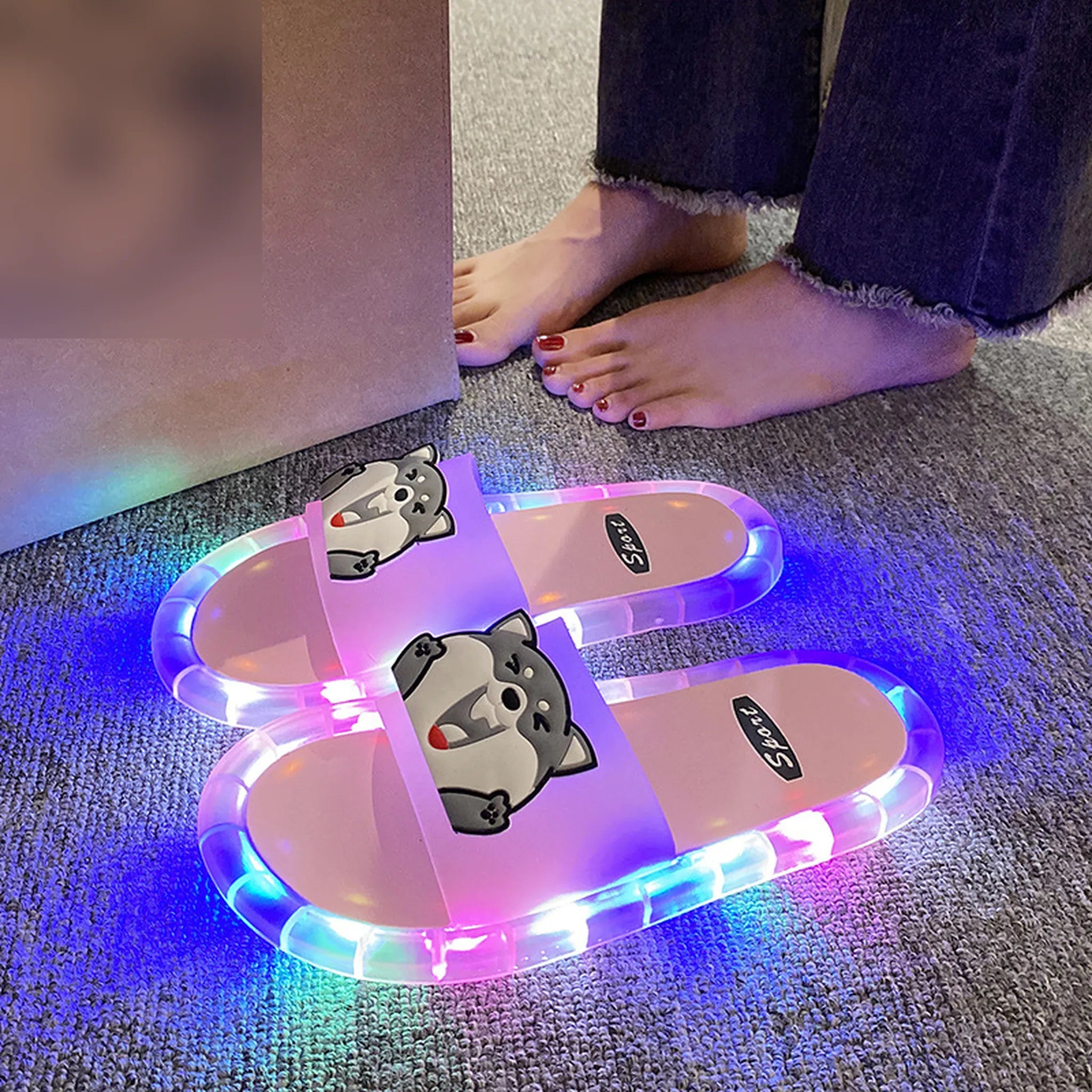 Unisex Light-Up Sensor Slippers