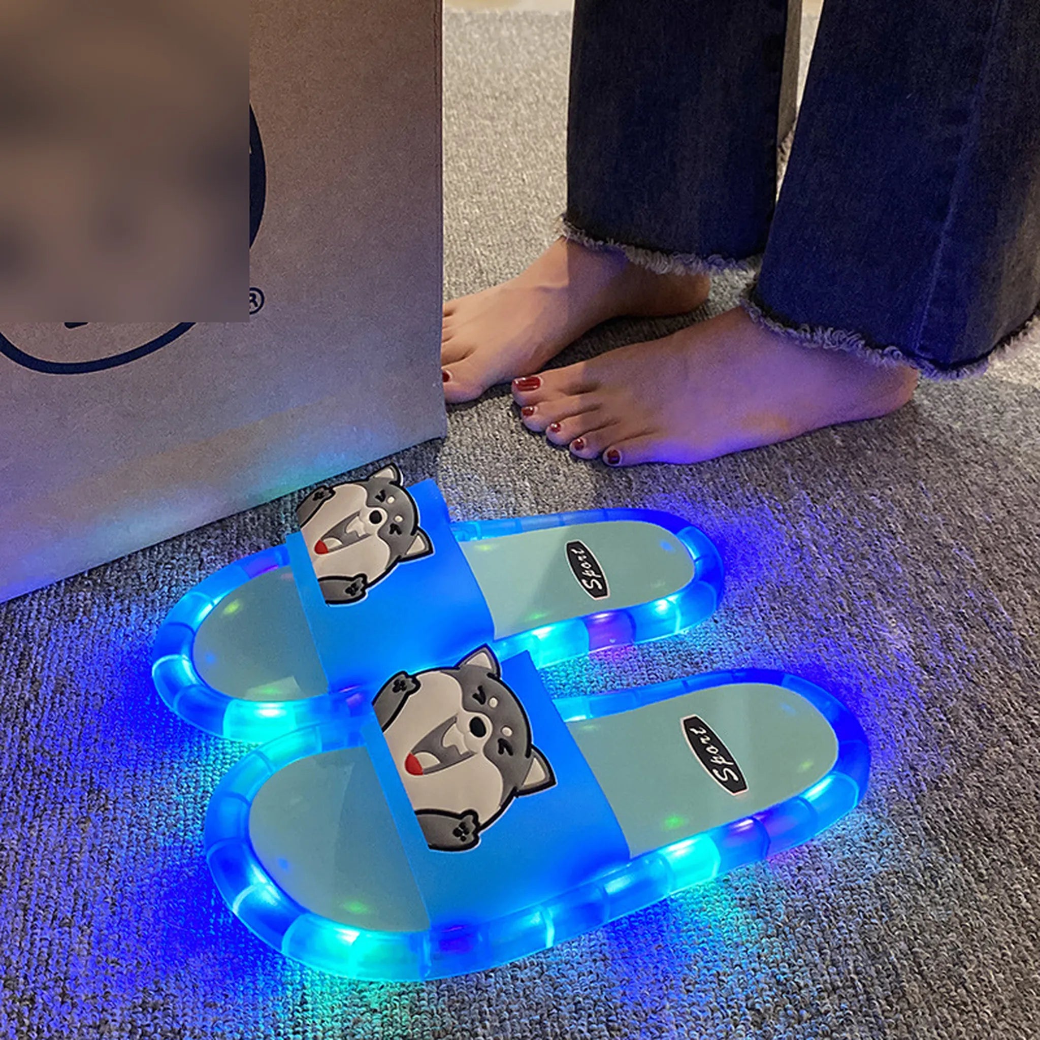 Unisex Light-Up Sensor Slippers