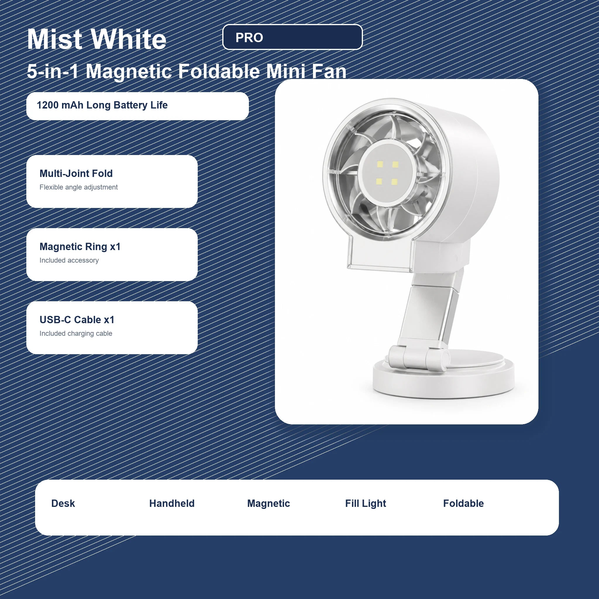 Mini Magnetic Foldable Phone Fan