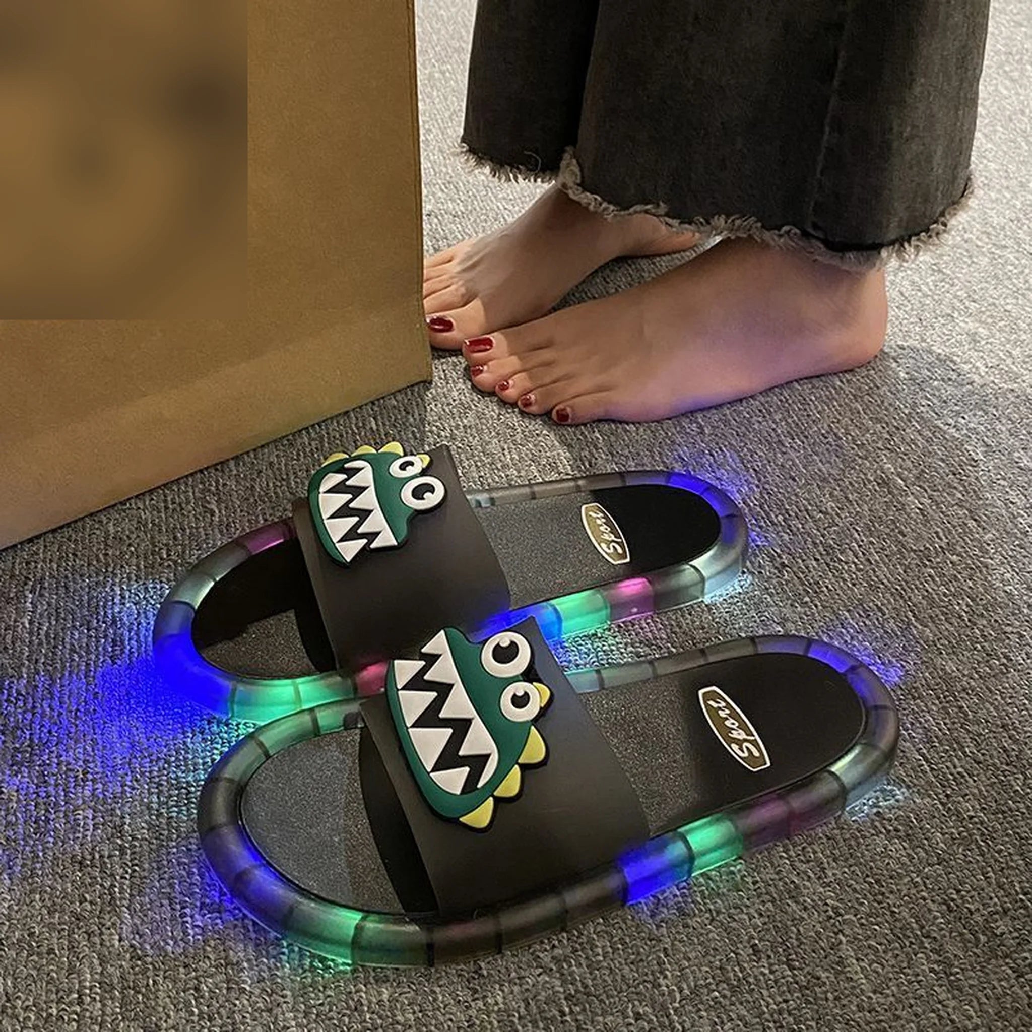 Unisex Light-Up Sensor Slippers