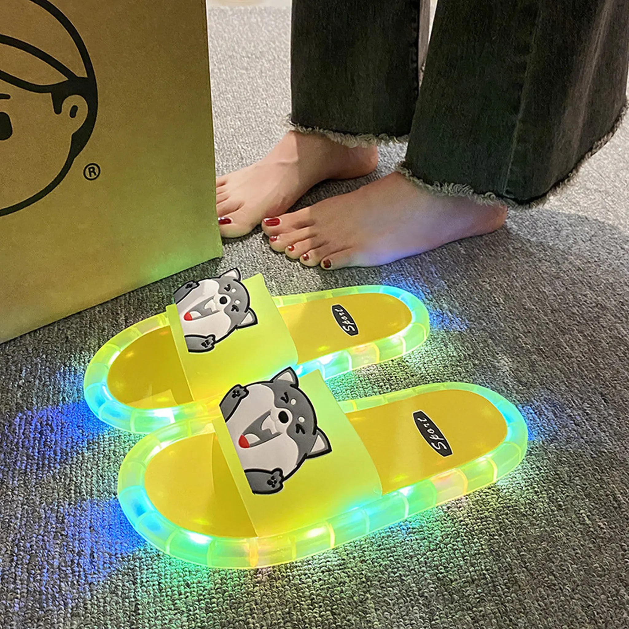 Unisex Light-Up Sensor Slippers